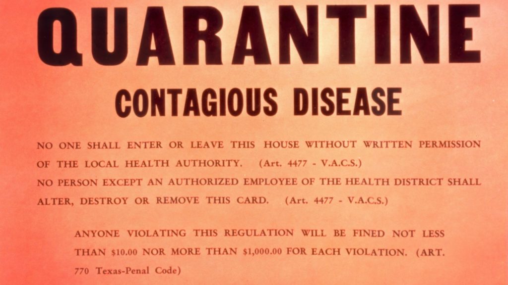 quarantine sign