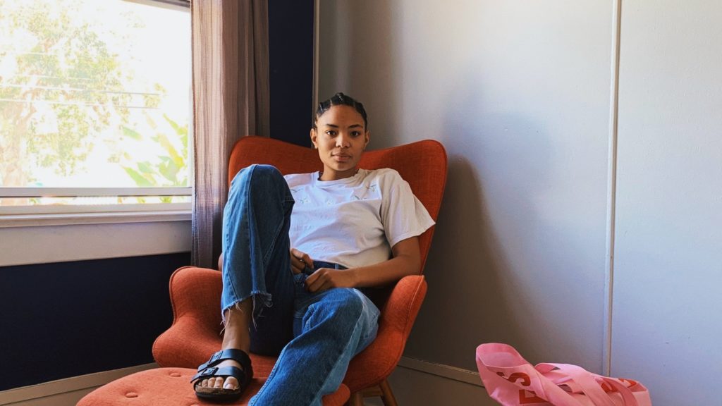 woman sitting at home