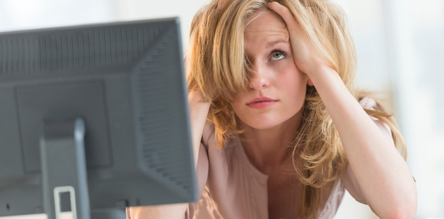 Frustrated young adult woman