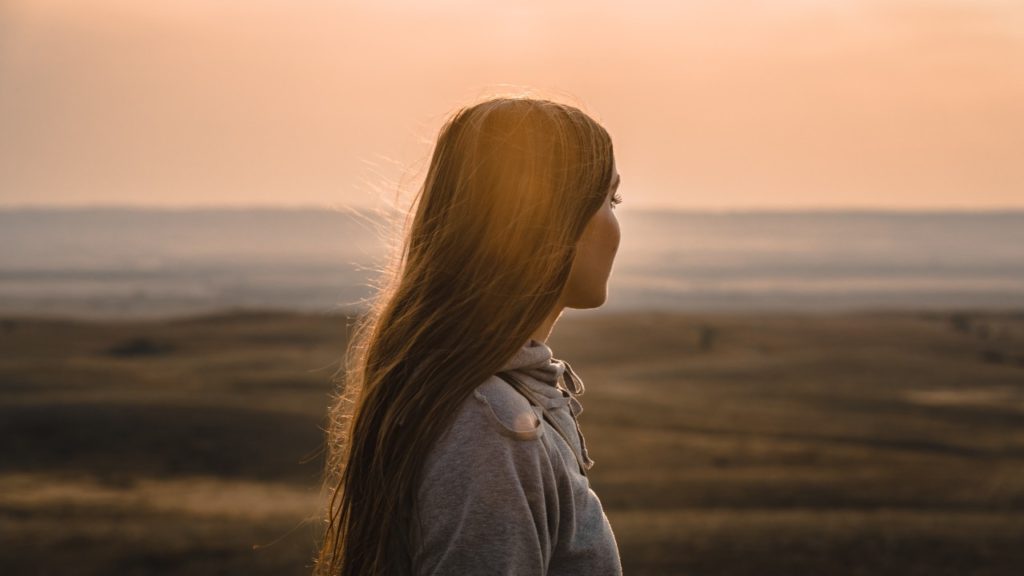 woman sunset