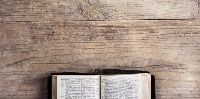 Bible open to verse on doubt