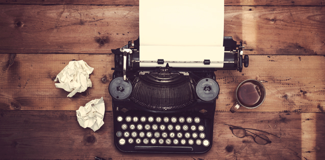 A typewriter with paper