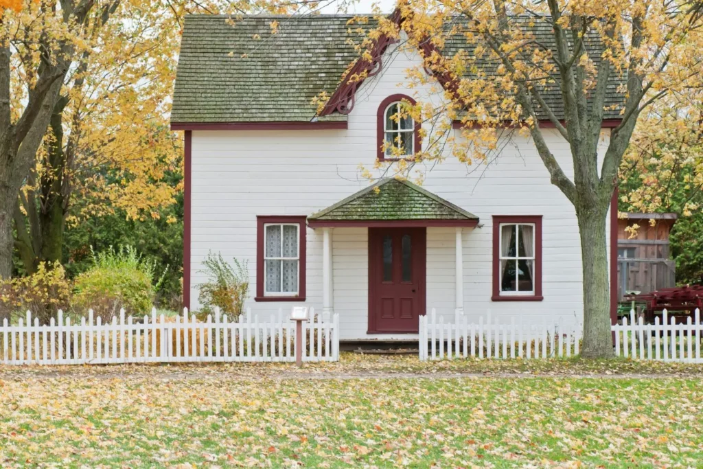 a house in the fall; thankful for what we have