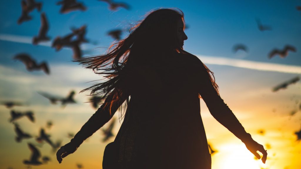 woman at sunset
