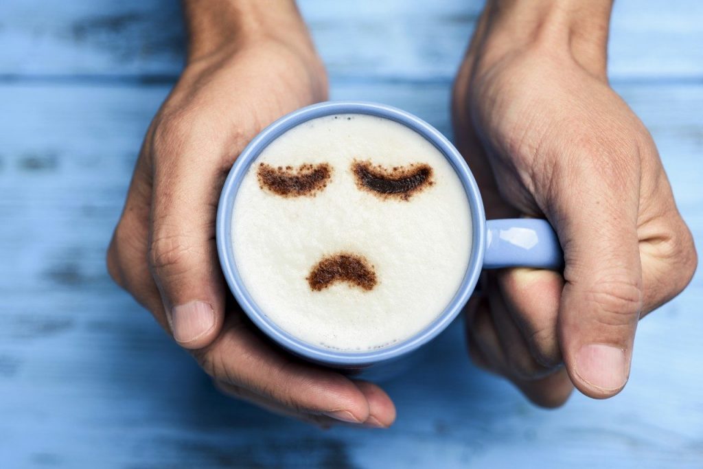 cappuccino with sad face in it