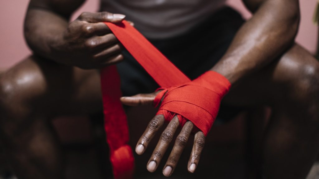 Man getting ready to box