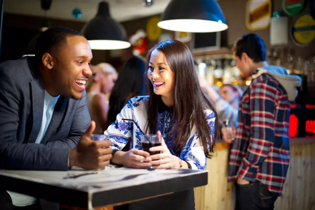 a guy and a girl on a first date