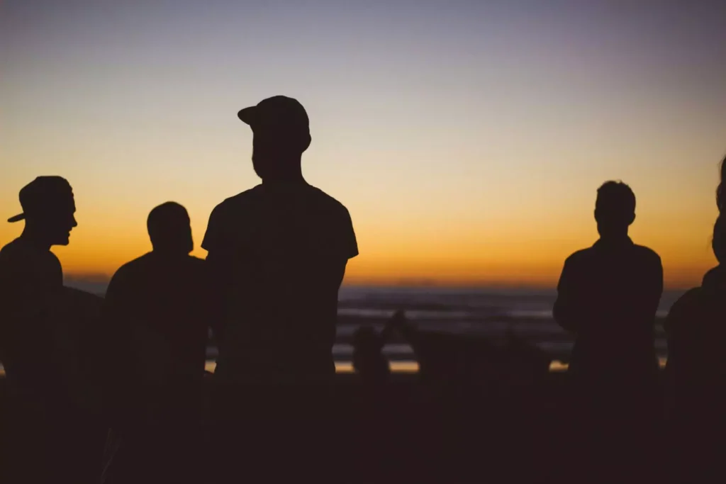 a group of men bring real with each other