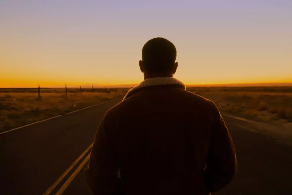the silhouette of a man choosing to walk in sexual purity and integrity